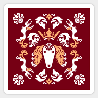 The Spirit of Saluki Damask (Red) Magnet